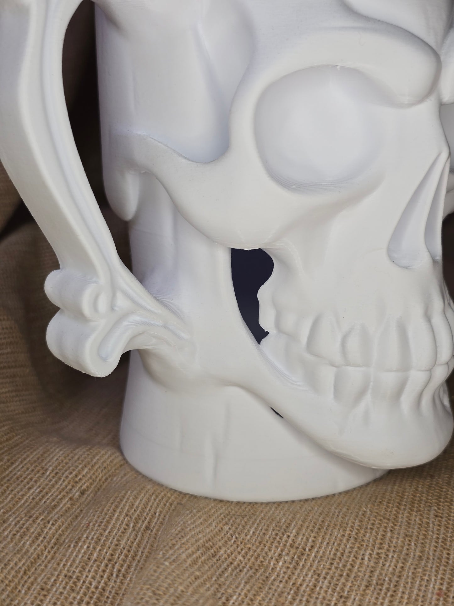 Skull can holder - White